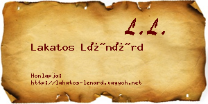 Lakatos Lénárd névjegykártya