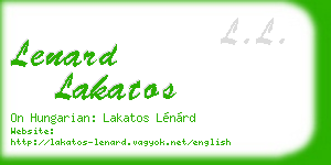 lenard lakatos business card